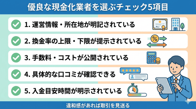 アトカラ現金化の業者選び方と優良業者チェック5項目