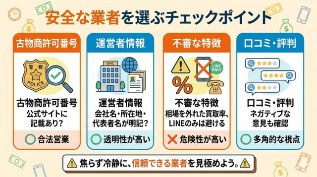 先払い買取で24時間対応の安全な業者を選ぶコツ