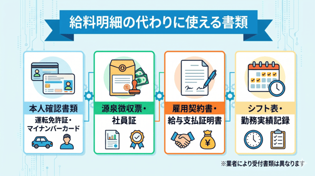 給料明細なしでも先払い買取で使える代替書類一覧