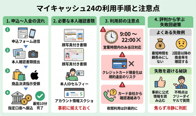 マイキャッシュ24の利用手順と評判から見る注意点