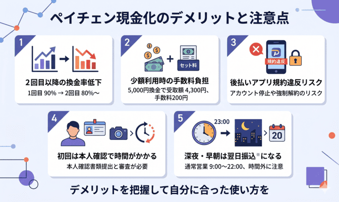 ペイチェン現金化のデメリットと事前の注意点