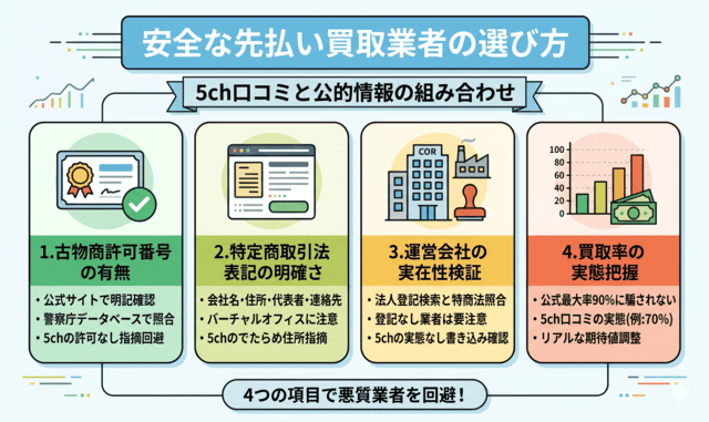 先払い買取5ch最新情報で判明した安全な業者の選び方