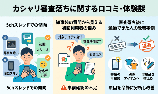 カシャリ審査落ちに関する口コミ・体験談
