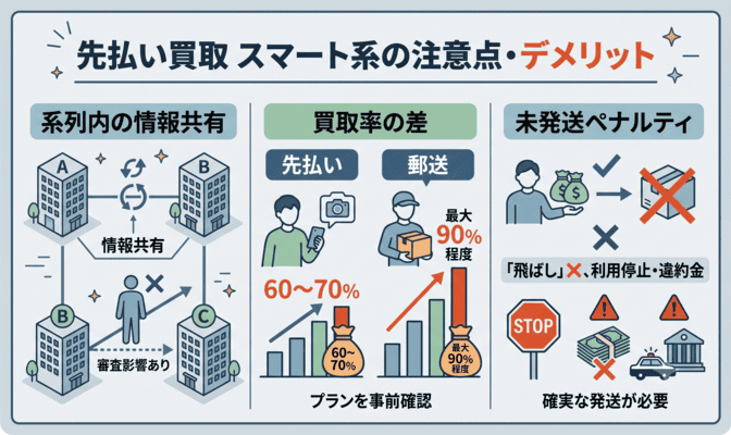 先払い買取スマート系の注意点とデメリット