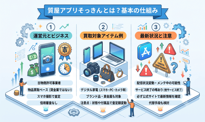 質屋アプリそっきんとは？基本の仕組み