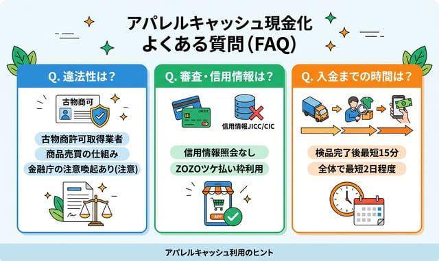 アパレルキャッシュ現金化のよくある質問と回答