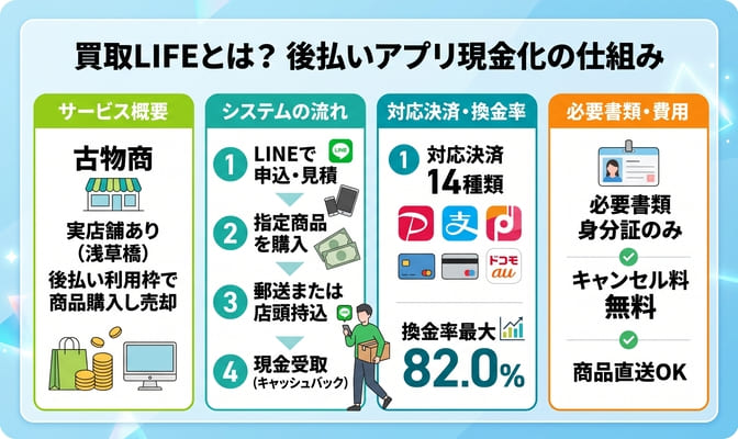 買取LIFEとは?後払いアプリ現金化の仕組み