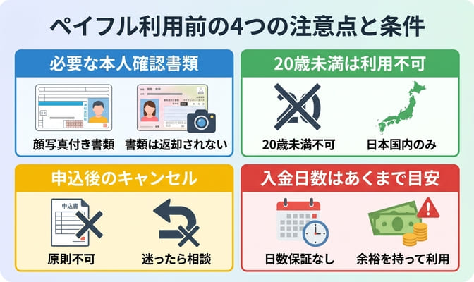 ペイフルの利用前に押さえたい注意点と条件