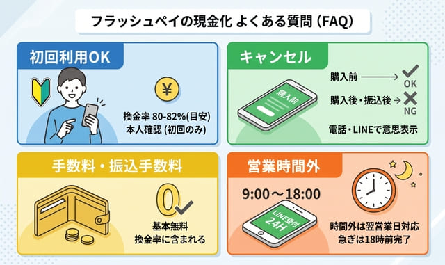 フラッシュペイの現金化に関するよくある質問