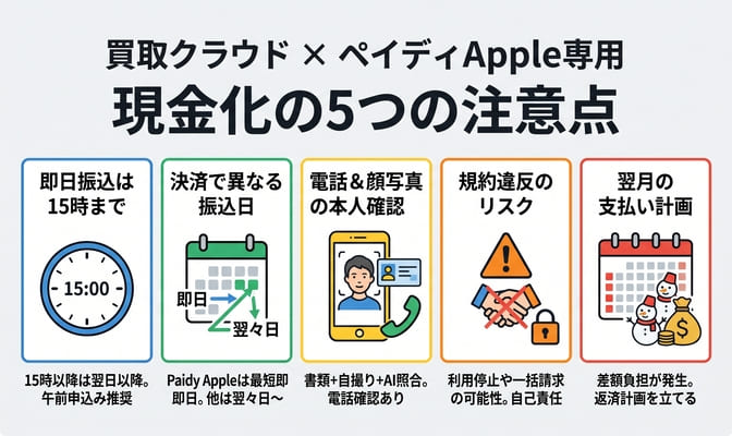 買取クラウドでペイディApple専用を現金化する注意点