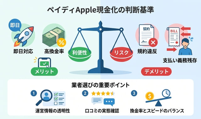 ペイディあと払いプランapple専用現金化の判断基準