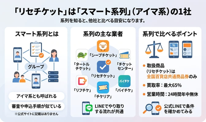 リセチケット先払い買取の系列｜スマート系列の業者